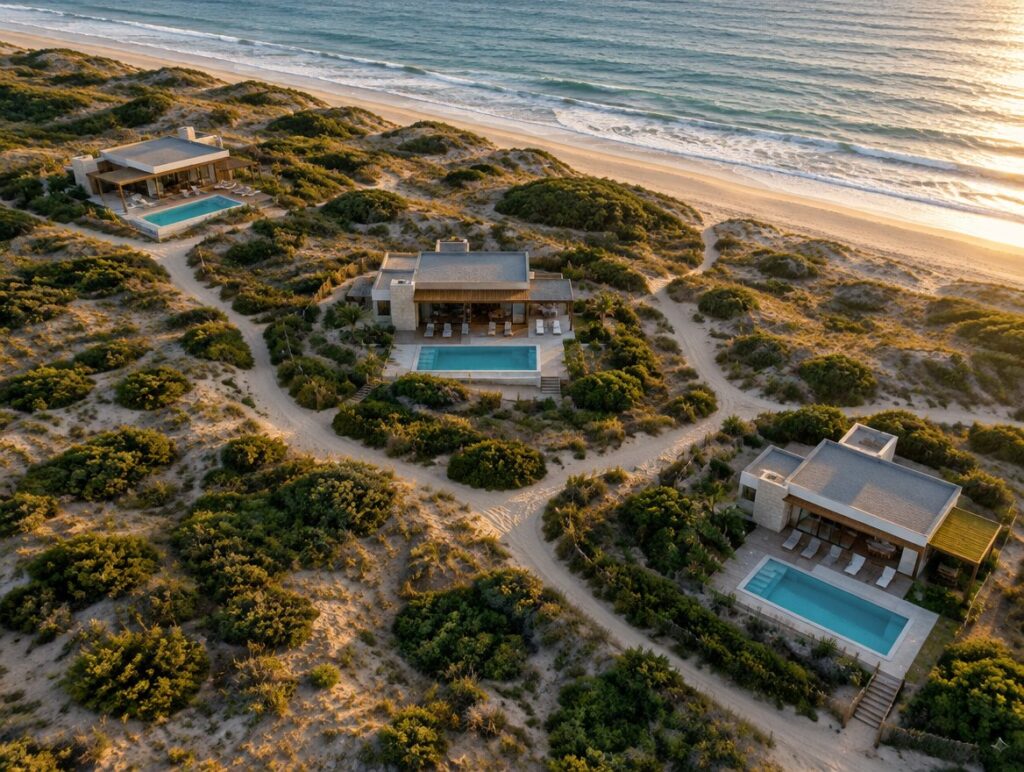 De villa's van Villa Duin vanuit de lucht