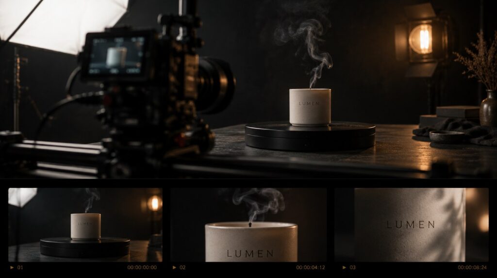 Opname van de productvideo van Lumen, met storyboard