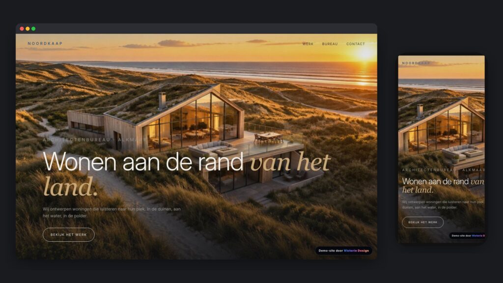 De website van Noordkaap Architecten op desktop en telefoon