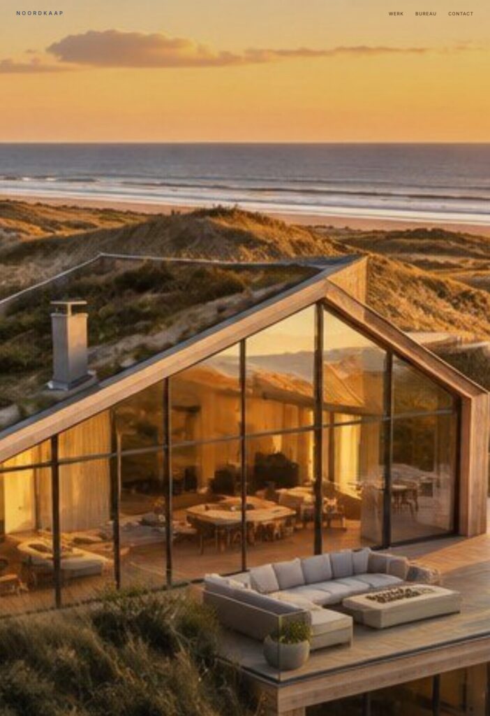 De volledige homepage van Noordkaap Architecten