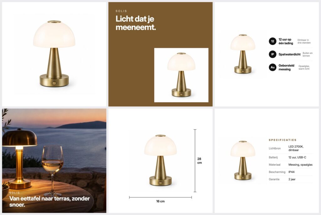 Listing-set Solis tafellamp