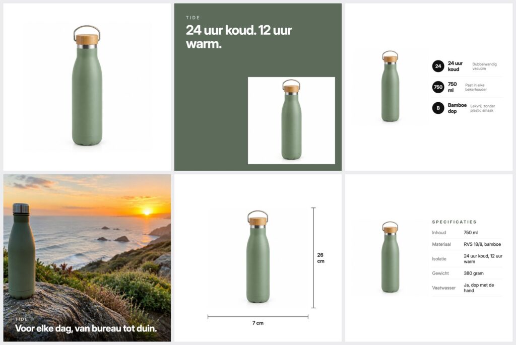 Listing-set Tide waterfles