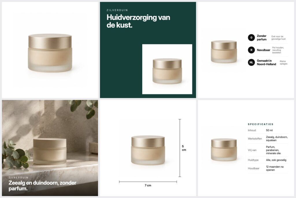 Listing-set Zilverduin dagcrème